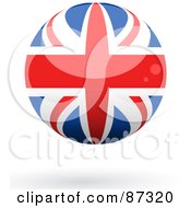 Poster, Art Print Of Shiny 3d United Kingdom Sphere