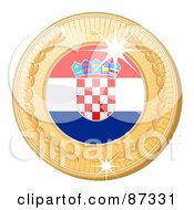 Poster, Art Print Of 3d Golden Shiny Croatia Medal