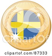 3d Golden Shiny Sweden Medal