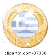 3d Golden Shiny Greece Medal