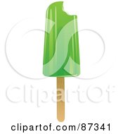 Royalty Free RF Clipart Illustration Of A Lime Bitten Ice Pop