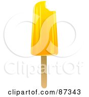 Royalty Free RF Clipart Illustration Of A Lemon Bitten Ice Pop by elaineitalia