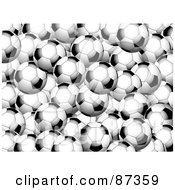 Royalty Free RF Clipart Illustration Of A Background Of Shiny Soccer Balls