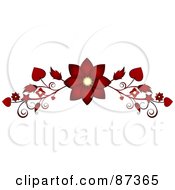 Red Flower Valentine Website Header Flourish