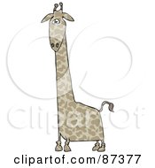 Royalty Free RF Clipart Illustration Of A Giraffe With Short Legs And A Long Neck