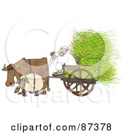 Royalty Free RF Clipart Illustration Of A Cow And Sheep Pulling A Middle Eastern Man And Hay In A Cart by djart