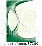 Poster, Art Print Of Abstract Green Curve And Halftone Background