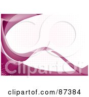 Royalty Free RF Clipart Illustration Of An Abstract Pink Curve And Halftone Background