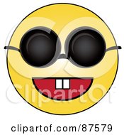Poster, Art Print Of Happy Yellow Emoticon Face Wearing Shades