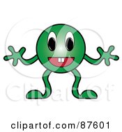 Royalty Free RF Clipart Illustration Of A Friendly Green Emoticon Boy by Pams Clipart