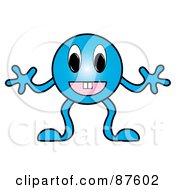 Royalty Free RF Clipart Illustration Of A Friendly Blue Emoticon Boy by Pams Clipart