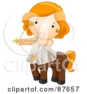 Royalty Free RF Clipart Illustration Of An Astrological Cute Sagittarius Centaur Girl With A Bow And Arrow by BNP Design Studio