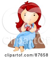 Royalty Free RF Clipart Illustration Of An Astrological Cute Cancer Girl Holding A Crab by BNP Design Studio