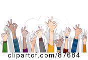 Poster, Art Print Of Crowd Of Ok Hands Reaching Up