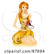 Poster, Art Print Of Beautiful Horoscope Scorpio Woman With A Scorpion