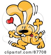 Royalty Free RF Clipart Illustration Of A Cute Male Bunny Chasing After His Crush by Zooco