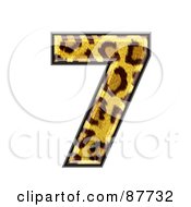 Royalty Free RF Clipart Illustration Of A Panther Symbol Number 7