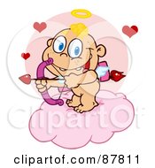 Poster, Art Print Of Cupid Baby Ready To Do Some Match Making From A Cloud