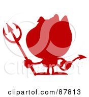 Poster, Art Print Of Solid Red Silhouette Of A Devil