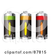 Poster, Art Print Of Digital Collage Of Three Rechargeable Batteries At Different Charge Levels