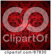 Poster, Art Print Of Ornate Black And Red Floral Patterned Wallpaper Background