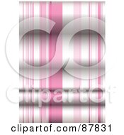 Royalty Free RF Clipart Illustration Of A Seamless Pink Stripe Background With A Fold Shadow