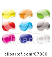 Poster, Art Print Of Digital Collage Of Blank Shiny Colorful Stickers On White