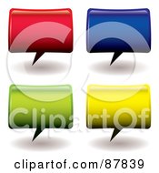Royalty Free RF Clipart Illustration Of A Digital Collage Of Four Colorful Blank Speech Bubbles With Shadows by michaeltravers