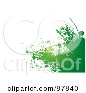 Poster, Art Print Of Green Grunge Splatter Over White