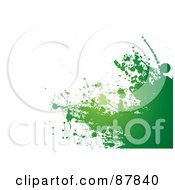 Royalty Free RF Clipart Illustration Of A Green Grunge Splatter Over White