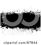 Poster, Art Print Of Black Grunge Banner Over White - Version 1