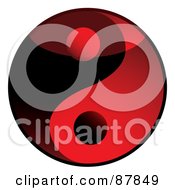 Royalty Free RF Clipart Illustration Of A Shiny Red And Black 3d Yin Yang Symbol by michaeltravers #COLLC87849-0111