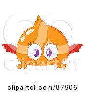 Poster, Art Print Of Cute Orange Monster With Wings