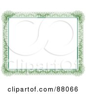 Royalty Free RF Clipart Illustration Of A Green Guilloche Certificate Border Around White by KJ Pargeter