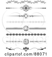 Poster, Art Print Of Digital Collage Of Eight Decorative Black And White Website Divider Headers
