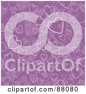 Poster, Art Print Of Purple Heart Pattern Background