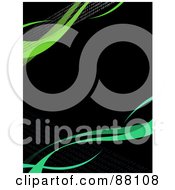 Poster, Art Print Of Black Background With Diagonal Green Swooshes