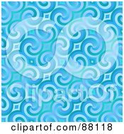 Royalty Free RF Clipart Illustration Of A Bright Shiny Blue Swirl Background by Arena Creative