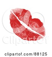 Royalty Free RF Clipart Illustration Of A Red Lipstick Kiss Left By A Womans Luscious Plump Lips by Arena Creative #COLLC88125-0094