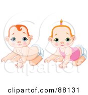 Royalty Free RF Clipart Illustration Of A Digital Collage Of Cute Crawling Babies