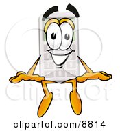 Clipart Picture Of A Calculator Mascot Cartoon Character Sitting