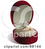 Royalty Free RF Clipart Illustration Of A Silver And Gold Wedding Ring In A Box by Pushkin