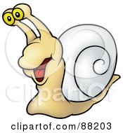 Poster, Art Print Of Beige Snail With A White Shell
