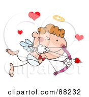 Poster, Art Print Of Stick Cupid Closing One Eye While Aiming His Arrow