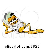 Clipart Picture Of A Calculator Mascot Cartoon Character Resting His Head On His Hand by Toons4Biz