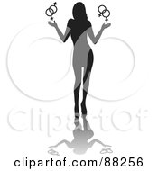 Royalty Free RF Clipart Illustration Of A Black Silhouetted Woman Weighing Gay Or Straight Sexual Orientation