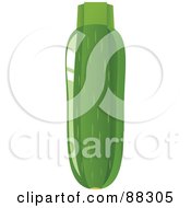 Royalty Free RF Clipart Illustration Of A Shiny Green Organic Zucchini