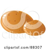 Royalty Free RF Clipart Illustration Of Two Shiny Brown Potatoes