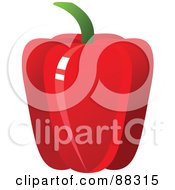 Royalty Free RF Clipart Illustration Of A Shiny Red Bell Pepper by Tonis Pan