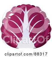 Royalty Free RF Clipart Illustration Of A Head Of Red Cabbage by Tonis Pan
